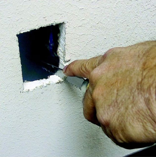 بریدن حفره برای پریز شبکه