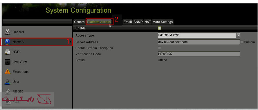 انتقال تصویر هایک ویژن با روش p2p